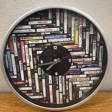 Cassette Tape Wall Clock—70’s 80’s Rock Music-Metallica, ZZ Top, The Cars, etc. picture