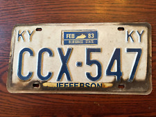 1983 Kentucky License Plate CCX 547 February KY USA Authentic Metal Jefferson picture