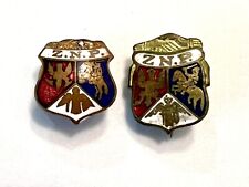 Vintage Polish National Alliance ZNP Vintage Crest fraternal Lapel Pins Lot Of 2 picture
