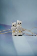 Mother and Baby Owl on Branch Lamp Night Light Vintage Ceramic Figurine vintage picture