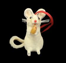 Vintage Wagner Kunstlerschutz Flocked White Mouse W/Nut Leather Tail Germany 2” picture