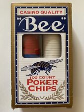 Bee Casino Quality 100 Count Casino Poker Chips Game Night picture