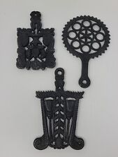 3 Vintage Cast Iron Trivets From Japan picture