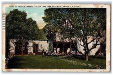 Hollywood California Postcard Home Charlie Farrell Toluca Lake Park 1934 Antique picture