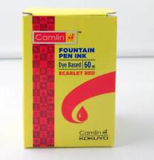 10 Camel Fountain Pen Ink SCARLET RED Bottles 60 ml 2oz Camlin 10 qty New Sealed picture