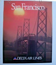 DELTA AIRLINES POSTER San Francisco ORIGINAL VINTAGE TRAVEL  picture