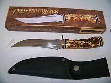 Upswept Hunter Stag Knife Skinner Survival Knife Razor Sharp 9.5” Fixed Blade picture