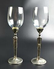 Vintage Patrick Meyer Male/Female Figurine Stems  - Pair- Wine Glasses - 10