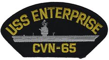 USS Enterprise CVN-65 USN Navy 5 Inch Black Gold Cap Hat Patch H1612 F2D5I picture