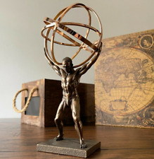 Decorative Greek Titan Atlas Statue With Celestial Spheres Globe Sculpture Gift picture