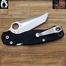 Stone Wash Titanium Deep Carry Pocket Clip For Spyderco Knife PM2, Delica & more picture