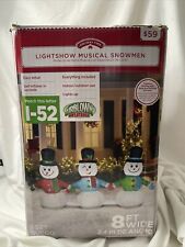 Gemmy Holiday Time Airblown Snowmen Trio Lighted Musical 8’ Wide Tested picture