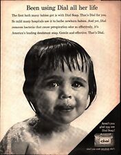1964 Dial Soap Bar Cute Little Girl Sticking Tongue Out Bathtub Vintage Print Ad picture