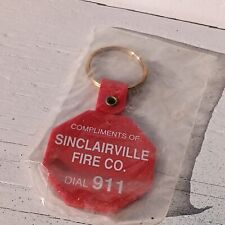 Vtg Sinclairville Fire department Help Stop Fire.DIAL 911 Keychain picture