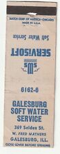 MATCHBOOK COVER - GALESBURG SOFT WATER SERVICE - ILLINOIS - SERVISOFT - MATHERS picture
