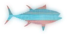 Bluefin Tuna original wooden slat wall art carved fish painting fishing picture
