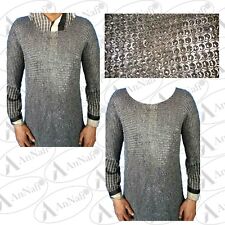 MEDIEVAL ARMOUR Mild Steel CHAINMAIL SHIRT RIVETED RING OIL FINISH Medium Size picture