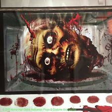 Bloody Microwave ZOMBIE HEAD Sticker Cling Cannibal Horror Prop Decoration-SMALL picture