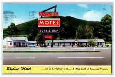 Roanoke Virginia Postcard Skyline Motel Exterior Building 1962 Vintage Antique picture