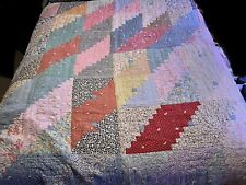Old Vintage Quilt Homemade 70”x80 picture
