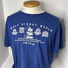 Vintage Walt Disney World Mens Blue T-Shirt Sz XL 4 Parks Mickey USA picture
