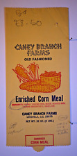 Vintage Paper Sack Bag - CANEY BRANCE FARM CORN MEAL, LEESVILLE, SC  1980 picture
