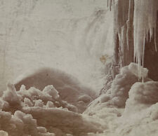 Antique Stereoscope Stereograph Real Photo B/W Keystone View Frozen Niagara 1902 picture