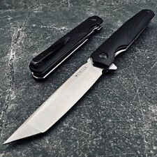 VORTEK TUSK D2 Tanto Flip Blade Ball Bearing Slim Black EDC Folding Pocket Knife picture