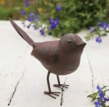Small Rustic Brown Decorative Cute Song Bird Statue Figurine Home Decor picture