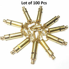 Nautical Key chain Lot of 100 Pieces Brass Nautical Police Whistle Key chain   picture