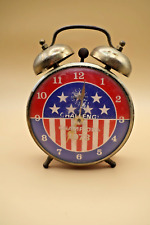 Robert Shaw USA Flag Red White  Blue Awesome Vintage Alarm Clock  Americana- DUT picture