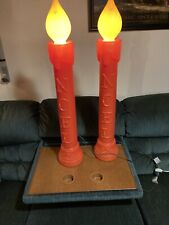2 Vintage 38”lYPI Christmas Blow Mold Lighted Candles In/Outdoor Decor picture