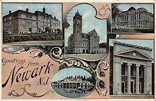 Five Views and Greetings from Newark, New Jersey, early postcard, used in 1909 picture