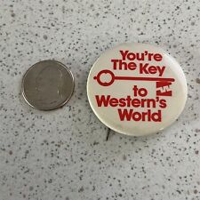 Western Airlines You're The Key To Westerns World Pin Pinback Button #45789 picture