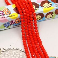 150pcs 2X3mm Faceted Rondelle Crystal Glass Beads ~ Red Coral Craft Jewelry Maki picture