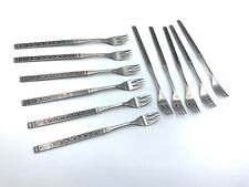 Vintage Oneida Rogers 1881 Spanish Court Pattern Cocktail  Seafood Fork Set 11pc picture