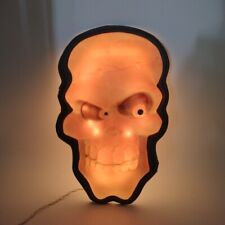 Vintage Lighted Glowing Halloween Skull Face Size 17.5