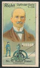 1927 RICH'S COFFEE RUDOLF DIESEL INVENTOR COMBUSTION ENGINE OPFINDER CARD #10 picture