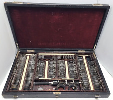 VINTAGE AMERICAN OPTICAL OPTOMETRIST TRAIL OPHTHALMIC TEST LENES SET W/CASE picture