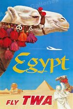 Egypt Pyraminds Camel Vintage Style Travel Poster - 24x36 picture