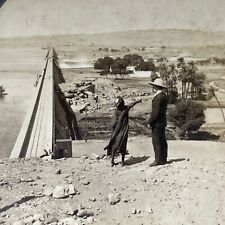 Antique 1909 Huge Dam On The Nile River Egypt Stereoview Photo Card V3311 picture