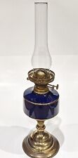 Rare Antique Cobalt Blue Porcelain Oil Lamp 12