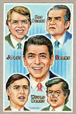 Political Comic The Beans, Past US Presidents, Reagan Contenders Artist Postcard picture