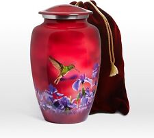 Human Ashes Red Hummingbird Cremation Urn 10 Inch Adult Funeral Urn For Burial picture