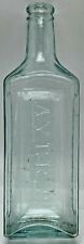 Antique Ayer's Compound Extract Sarsaparilla Aqua Blue Glass Bottle Lowell Mass picture