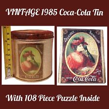 VINTAGE 1985 Advertising Coca-Cola Tin w/ Complete 108 Piece Puzzle Gibson Girl picture