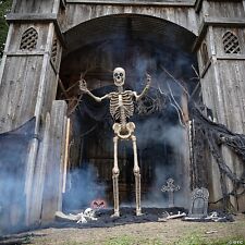NEW Animated Huge 8 Foot Towering Skeleton with Projection Eyes Halloween Prop picture