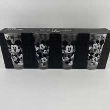 DISNEY ALL OVER Mickey Mouse 16 oz Tumbler Glass Glasses - Set of 4 - NEW picture