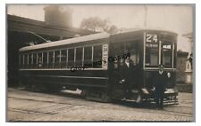 RPPC Trolley at Car Barn WILLOW GROVE Philadelphia PA County Real Photo Postcard picture