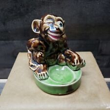 Vintage Painted Monkey Chimp Ceramic Pipe Holder Japan picture